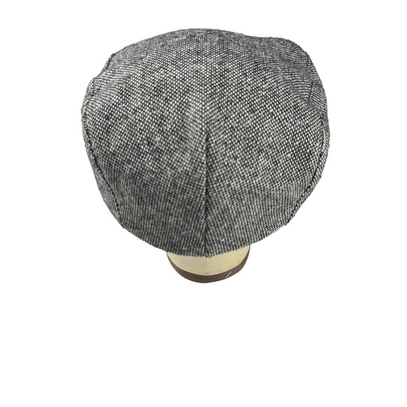 Vtg Made in USA Grey Wool Tweed Newsboy Hat Sz L 7 1/4 to 7 3/8 Peaky Blinders - Picture 6 of 11
